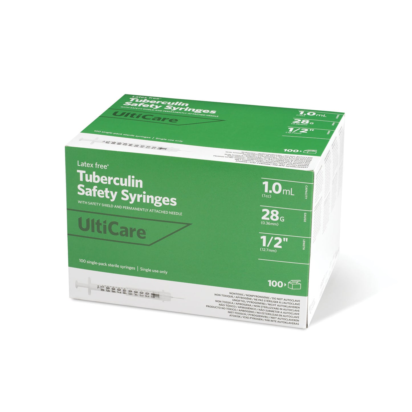 ULTIMED ULTICARE TUBERCULIN SAFETY SYRINGES, 100 per box