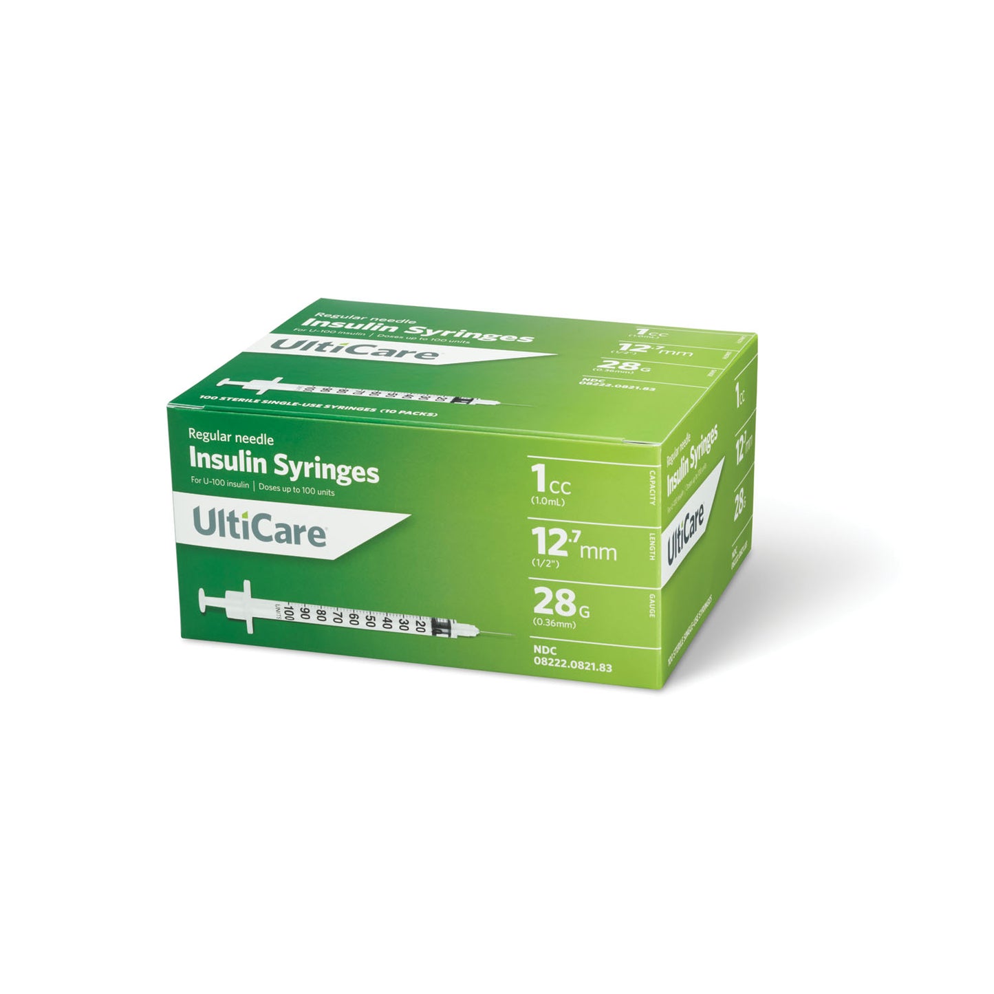 ULTIMED ULTICARE INSULIN SYRINGES, 100 per box