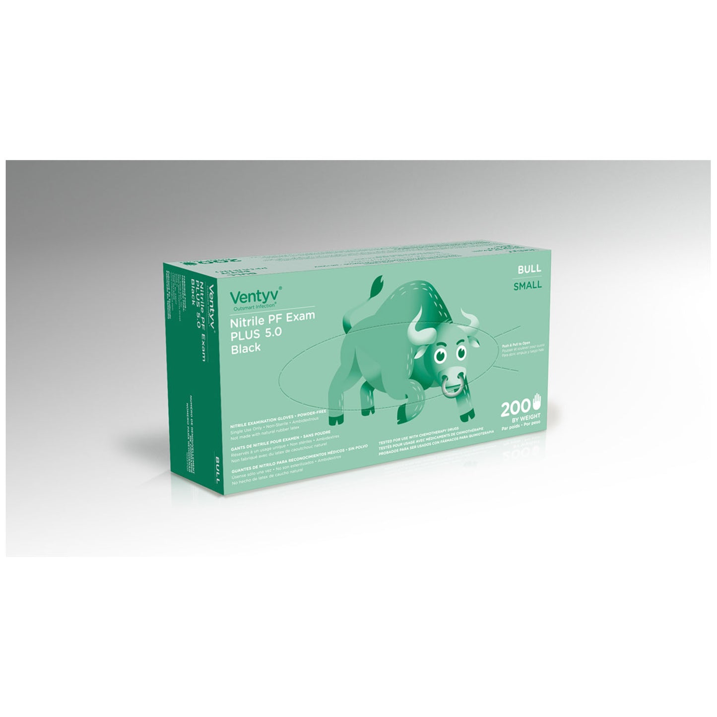 VENTYV NITRILE POWDER FREE EXAM GLOVE PLUS 5.0 (BULL), 100 per box, 10 boxes per case