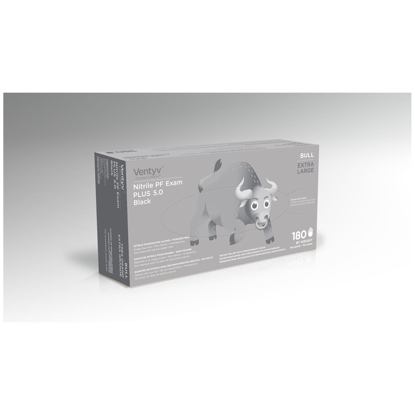 VENTYV NITRILE POWDER FREE EXAM GLOVE PLUS 5.0 (BULL), 100 per box, 10 boxes per case