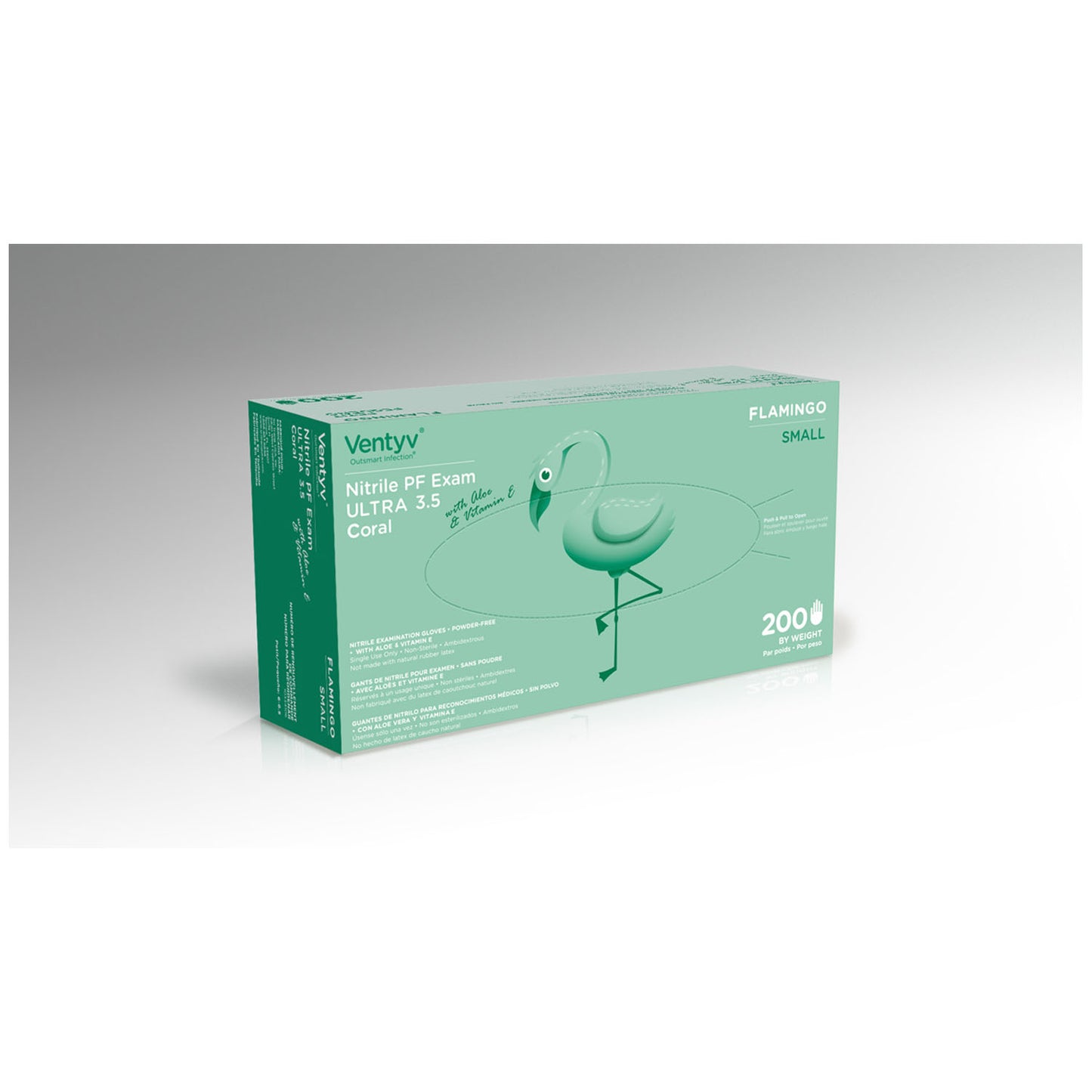 VENTYV NITRILE POWDER FREE EXAM GLOVE ULTRA 3.5 (FLAMINGO), 200 per box, 10 boxes per case