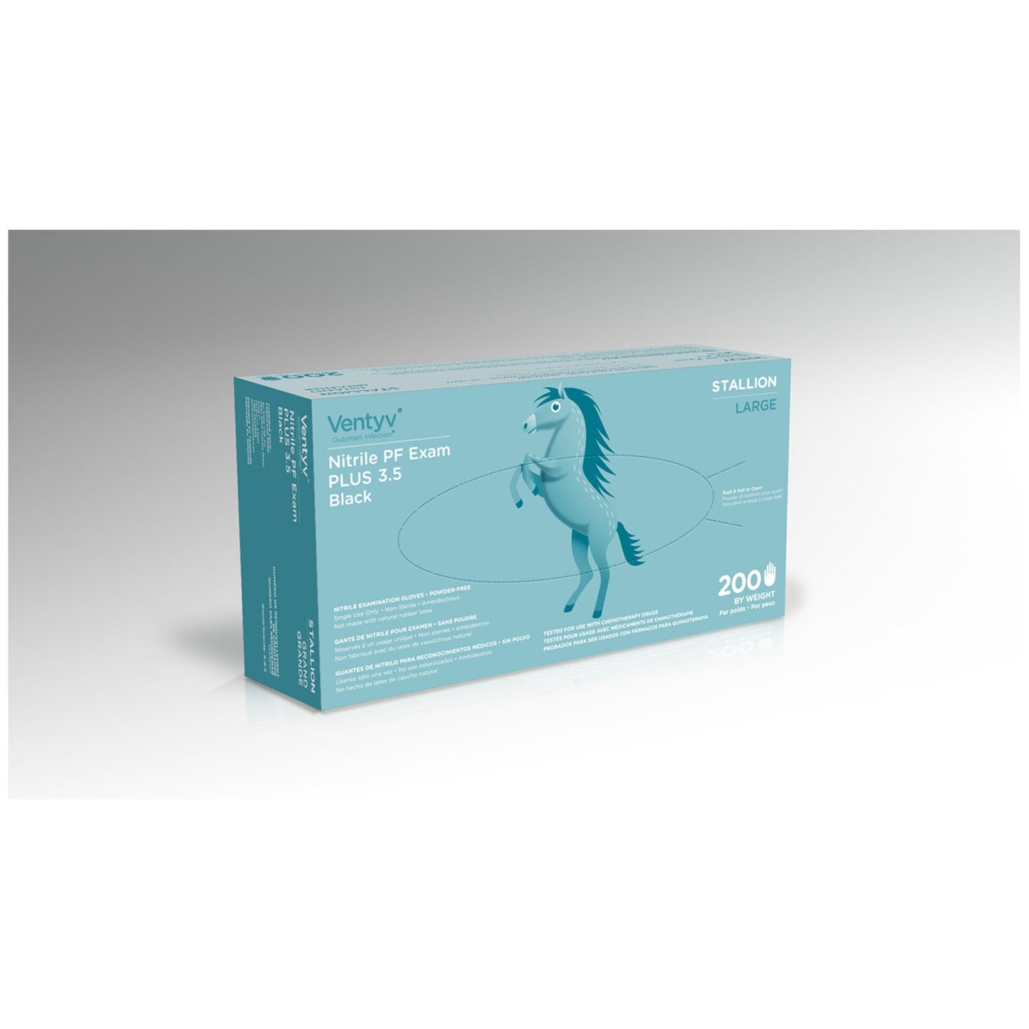 VENTYV NITRILE POWDER FREE EXAM GLOVE PLUS 3.5 (STALLION), 200 per box, 10 boxes per case