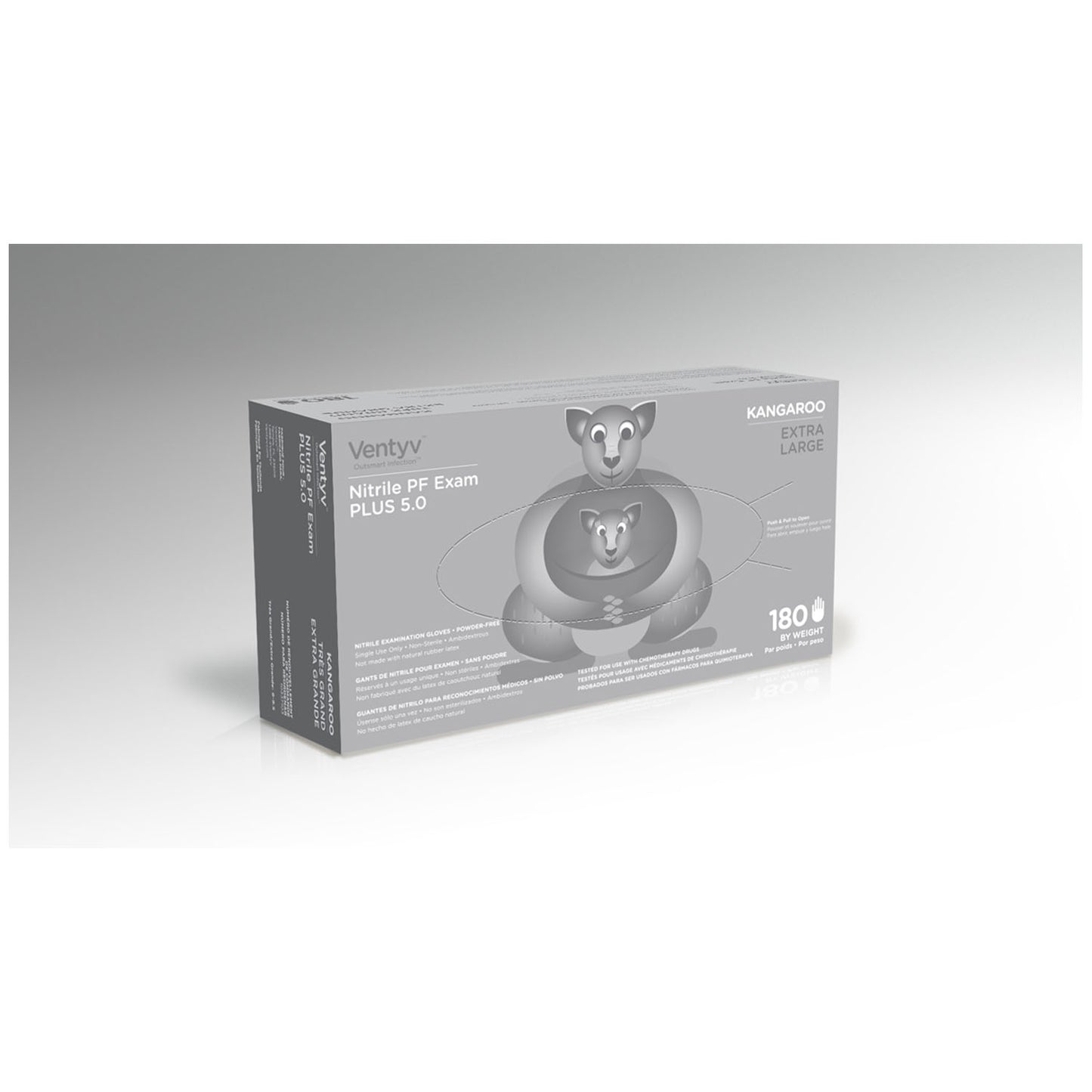 VENTYV NITRILE POWDER FREE EXAM GLOVE PLUS 5.0 (KANGAROO), 180 per box, 10 boxes per case