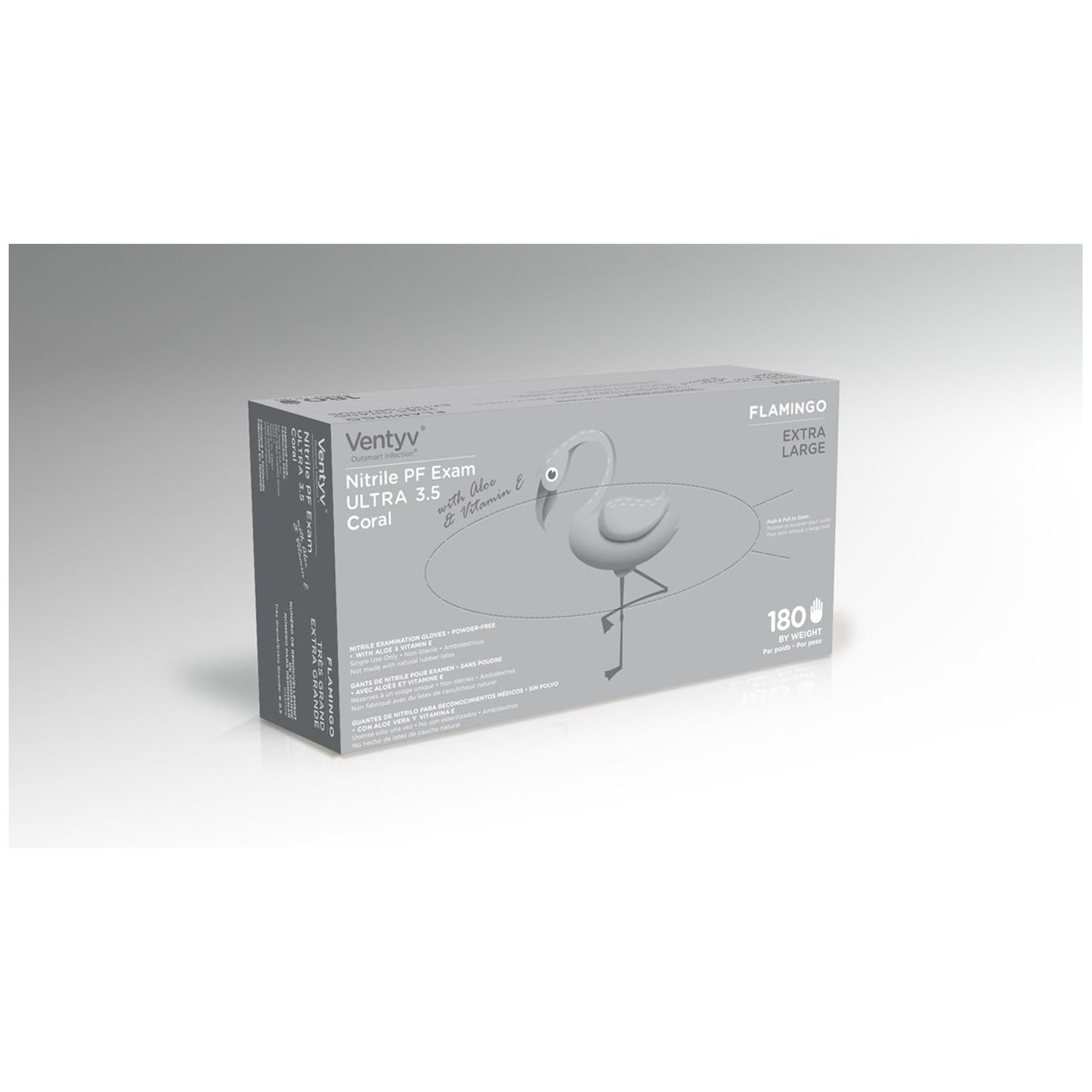 VENTYV NITRILE POWDER FREE EXAM GLOVE ULTRA 3.5 (FLAMINGO), 200 per box, 10 boxes per case