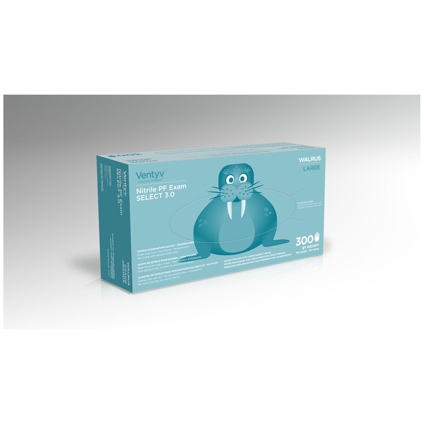 VENTYV NITRILE POWDER FREE EXAM GLOVE SELECT 3.0 (WALRUS), 300 per box, 10 boxes per case