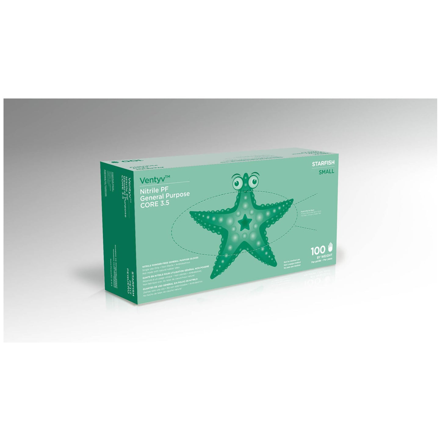 VENTYV CORE 3.5 NITRILE GENERAL PURPOSE GLOVES (STARFISH), 100 per box, 10 boxes per case