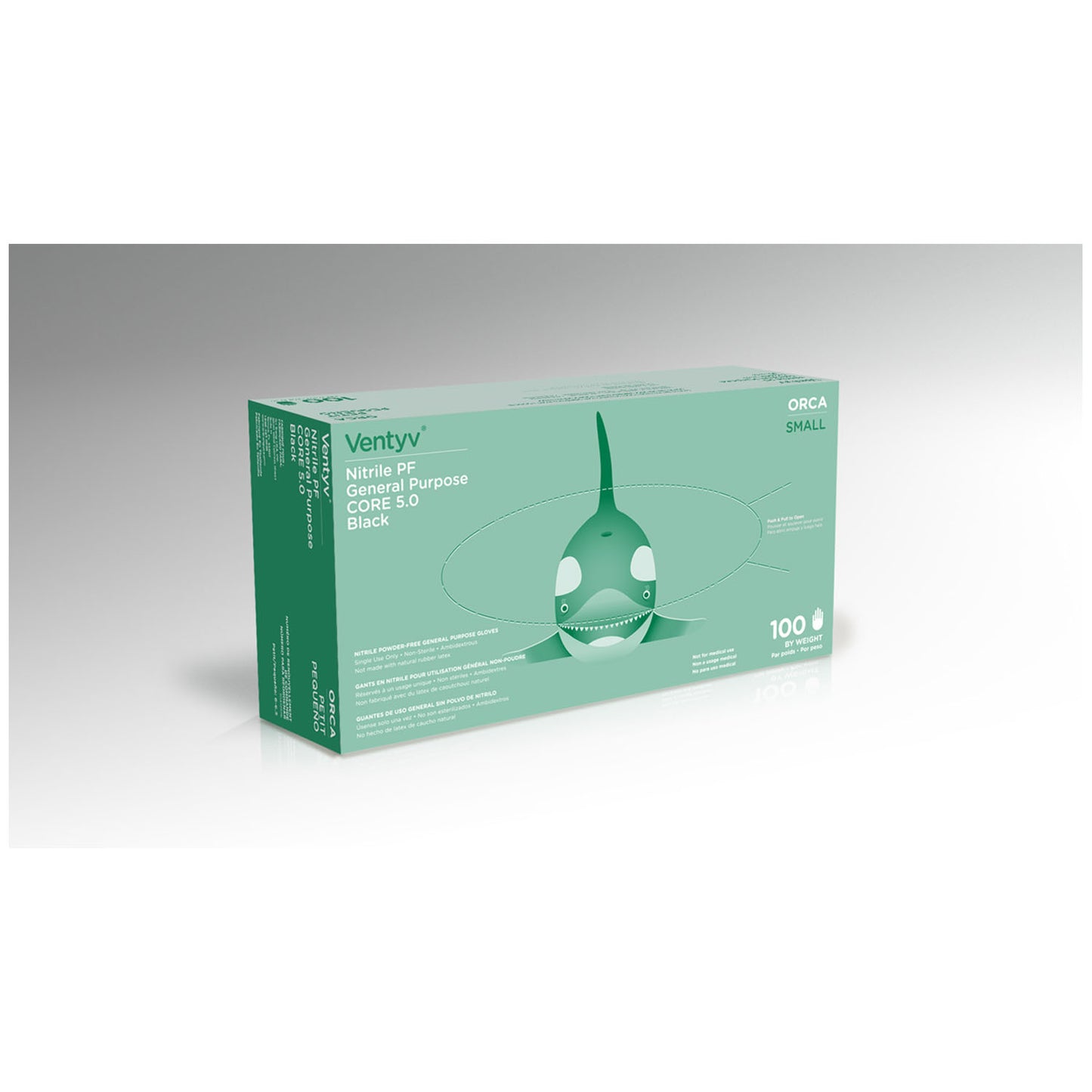 VENTYV CORE 5.0 NITRILE GENERAL PURPOSE GLOVES (ORCA), 100 per box, 10 boxes per case