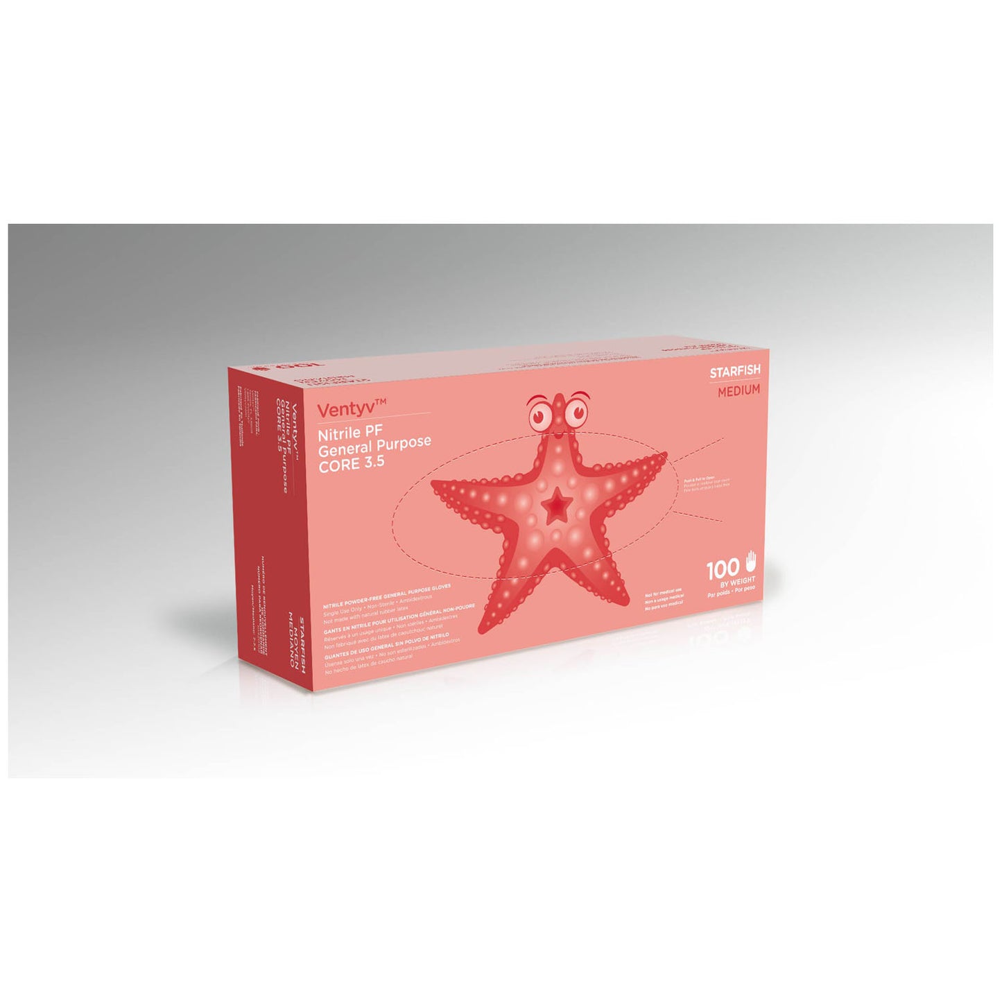 VENTYV CORE 3.5 NITRILE GENERAL PURPOSE GLOVES (STARFISH), 100 per box, 10 boxes per case