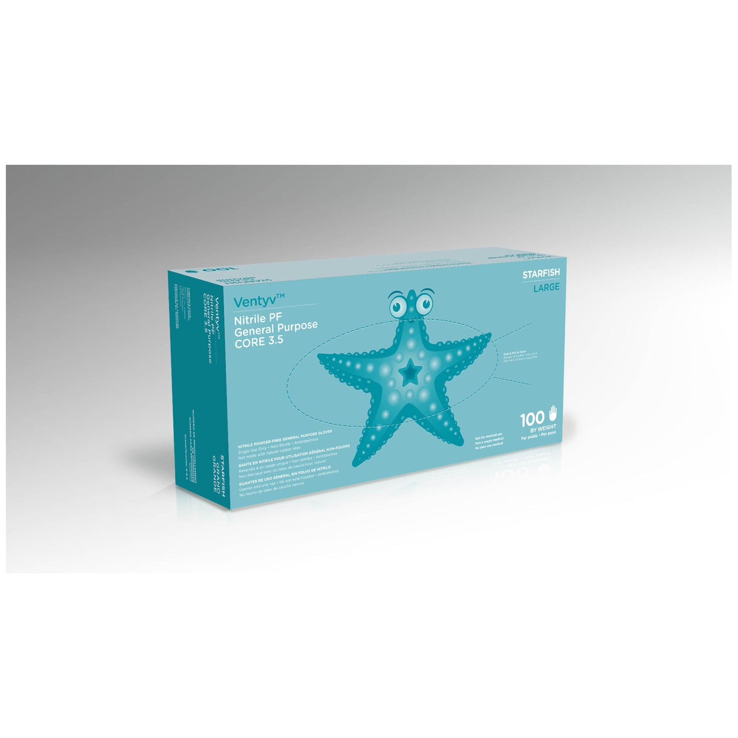 VENTYV CORE 3.5 NITRILE GENERAL PURPOSE GLOVES (STARFISH), 100 per box, 10 boxes per case