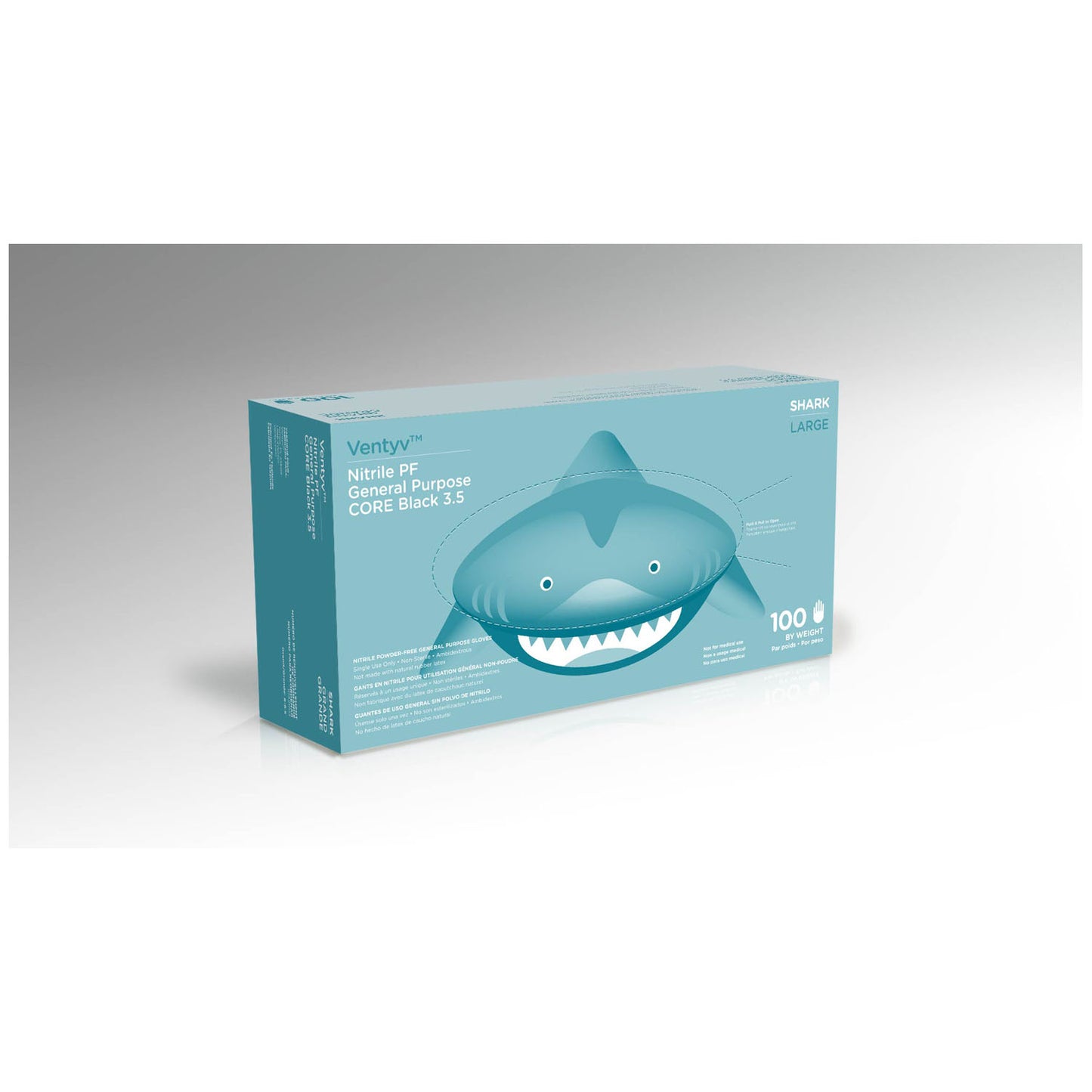 VENTYV CORE 3.5 NITRILE GENERAL PURPOSE GLOVES (SHARK), 100 per box, 10 boxes per case