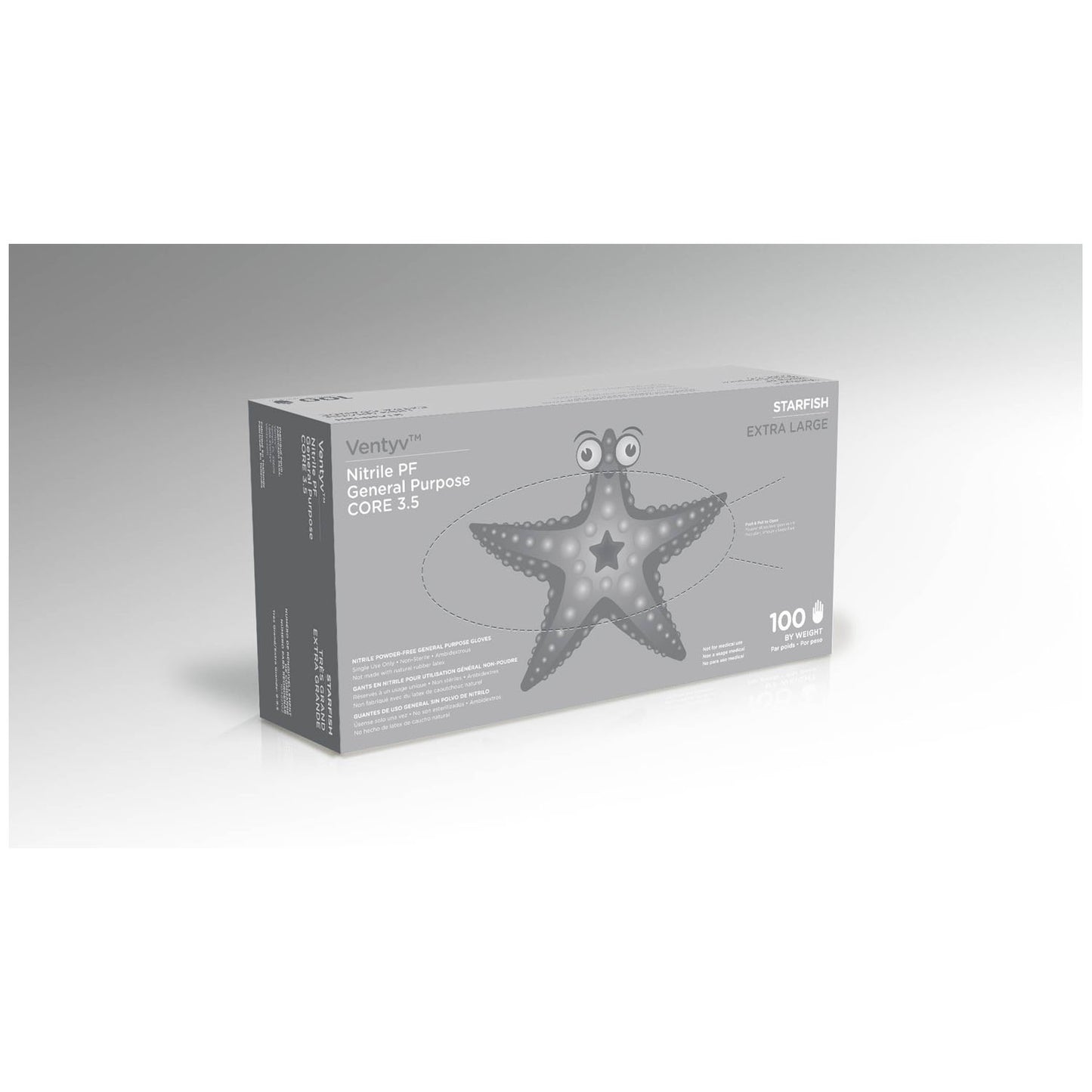 VENTYV CORE 3.5 NITRILE GENERAL PURPOSE GLOVES (STARFISH), 100 per box, 10 boxes per case