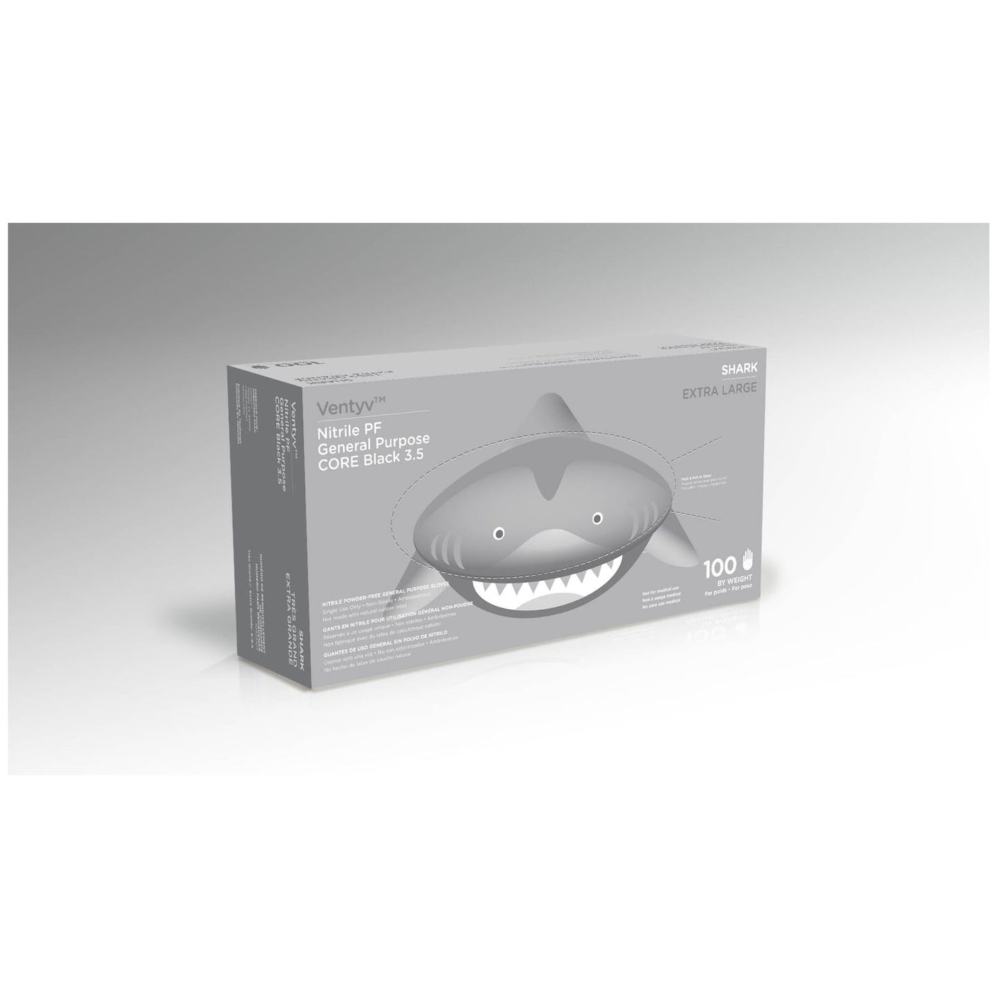 VENTYV CORE 3.5 NITRILE GENERAL PURPOSE GLOVES (SHARK), 100 per box, 10 boxes per case