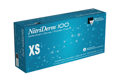 INNOVATIVE NITRIDERM 100 NITRILE EXAM GLOVE, 100 per box, 10 boxes per case