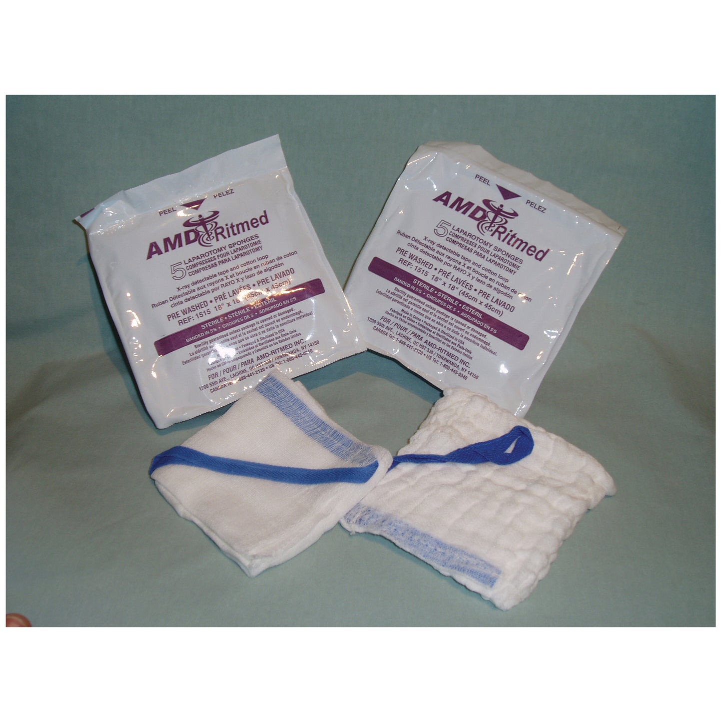 AMD MEDICOM LAPAROTOMY SPONGES, 5 per pack, 40 packs per case