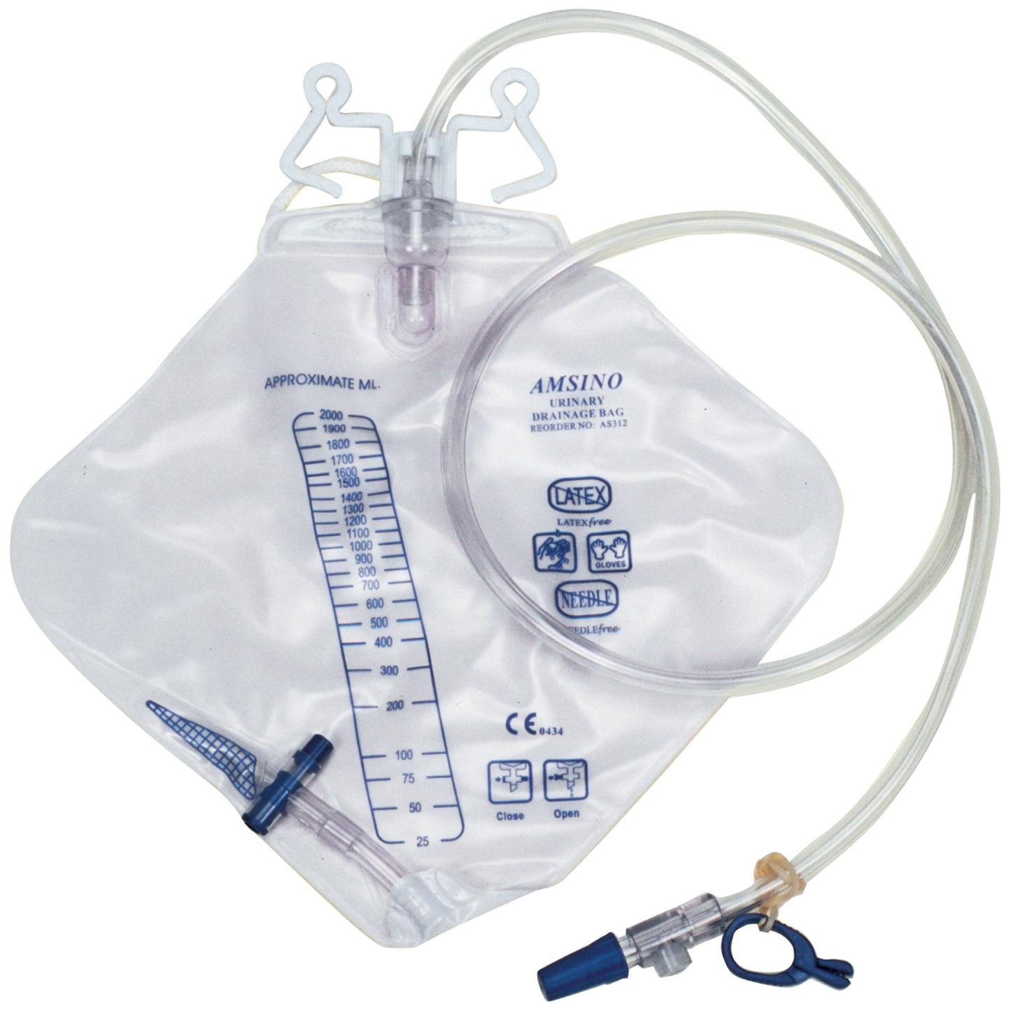 AMSINO AMSURE URINARY DRAINAGE BAGS, 20 per case
