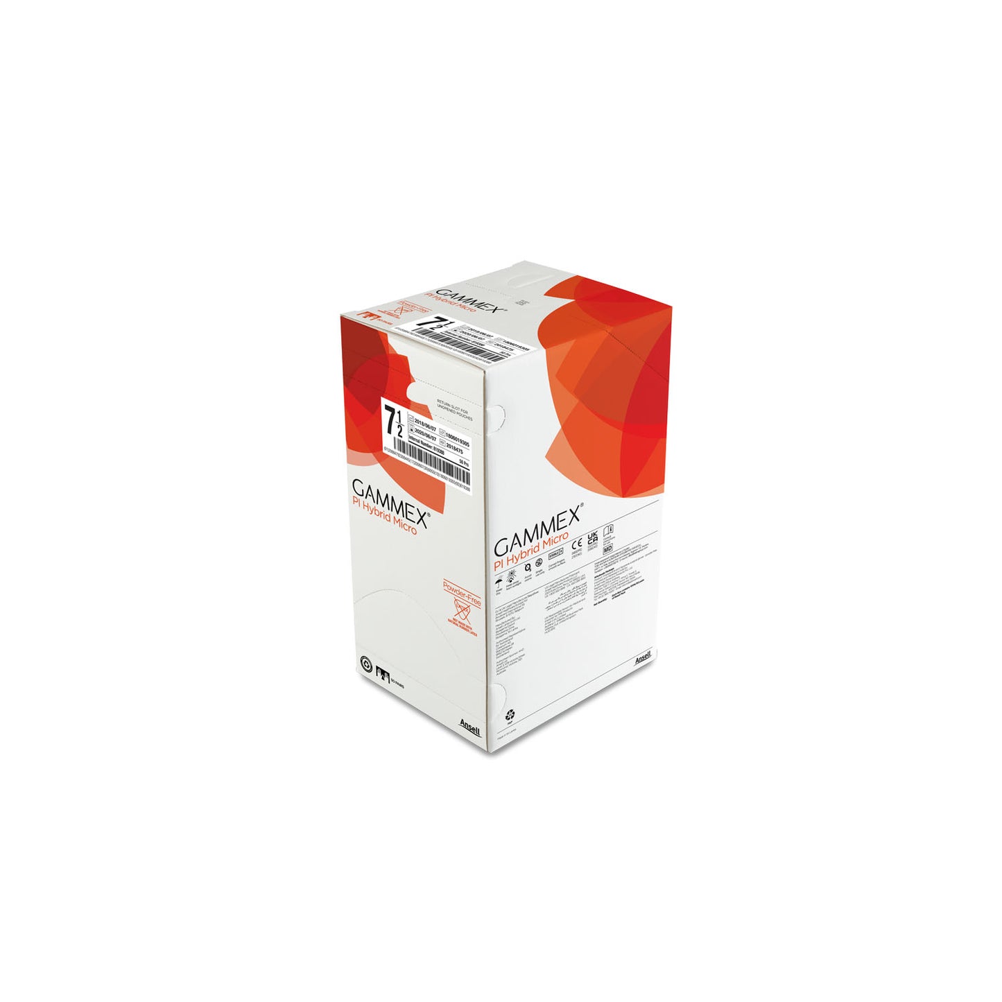 ANSELL GAMMEX PI MICRO POWDER-FREE LATEX SURGICAL GLOVE, 50 pairs per box, 4 boxes per case