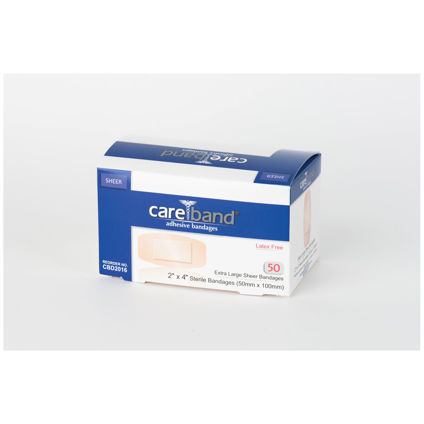 ASO CAREBAND SHEER ADHESIVE STRIP BANDAGES, 50 per box, 12 boxes per case