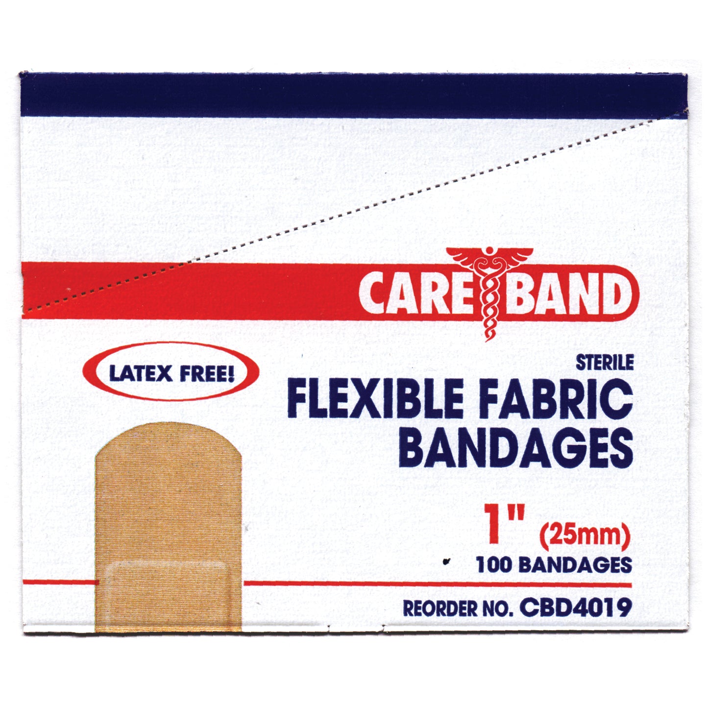 ASO CAREBAND FABRIC ADHESIVE STRIP BANDAGES, 100 per box, 12 boxes per case