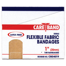 ASO CAREBAND FABRIC ADHESIVE STRIP BANDAGES, 100 per box, 12 boxes per case