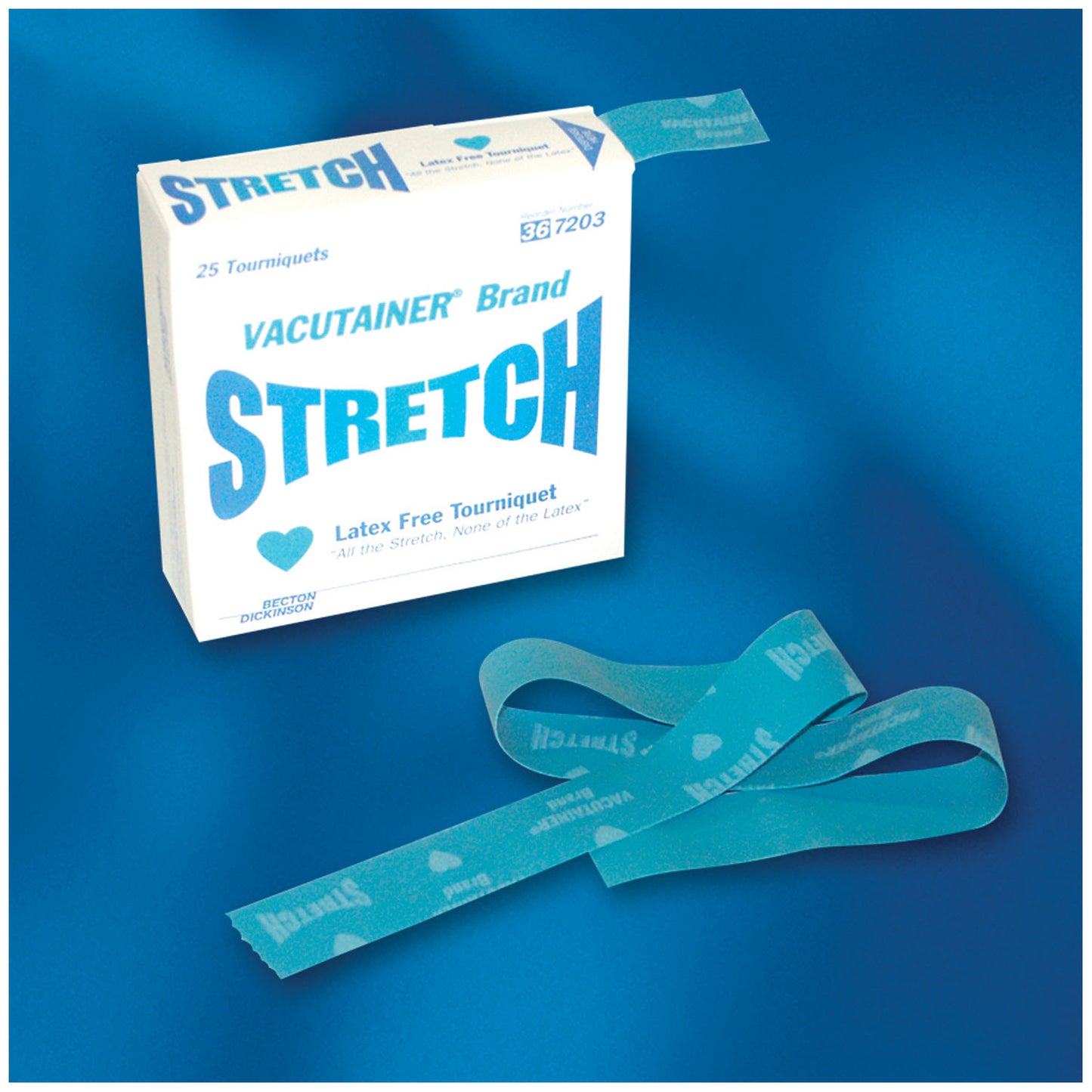 BD VACUTAINER STRETCH LATEX-FREE TOURNIQUETS, 25 per pack, 20 packs per case