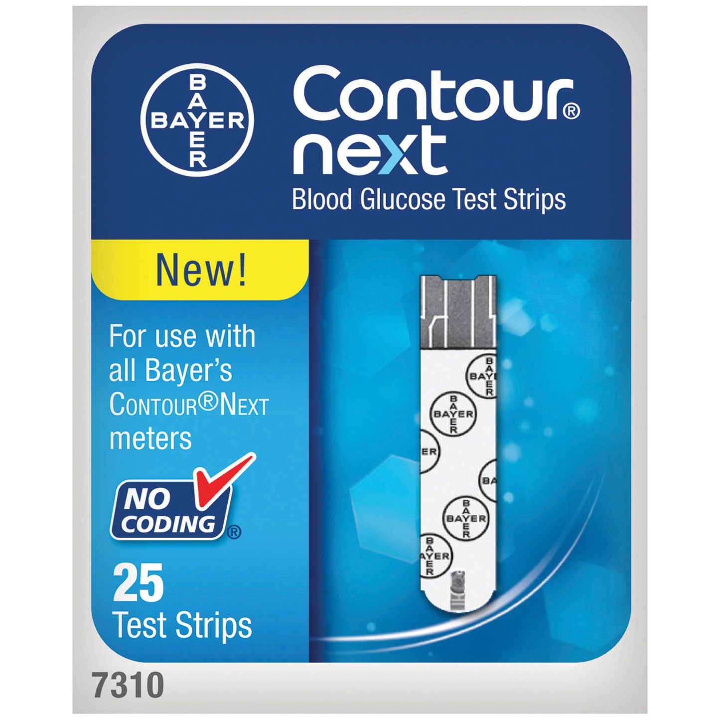 ASCENSIA CONTOUR NEXT EZ BLOOD GLUCOSE MONITORING SYSTEM, 25 per bottle