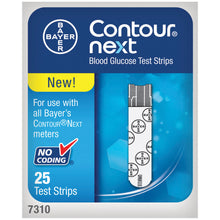 ASCENSIA CONTOUR NEXT EZ BLOOD GLUCOSE MONITORING SYSTEM, 25 per bottle