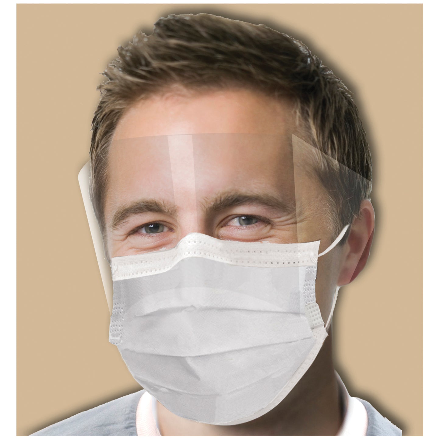 CROSSTEX ULTRA FOGFREE EARLOOP MASK WITH SHIELD, 25 per box, 4 boxes per carton