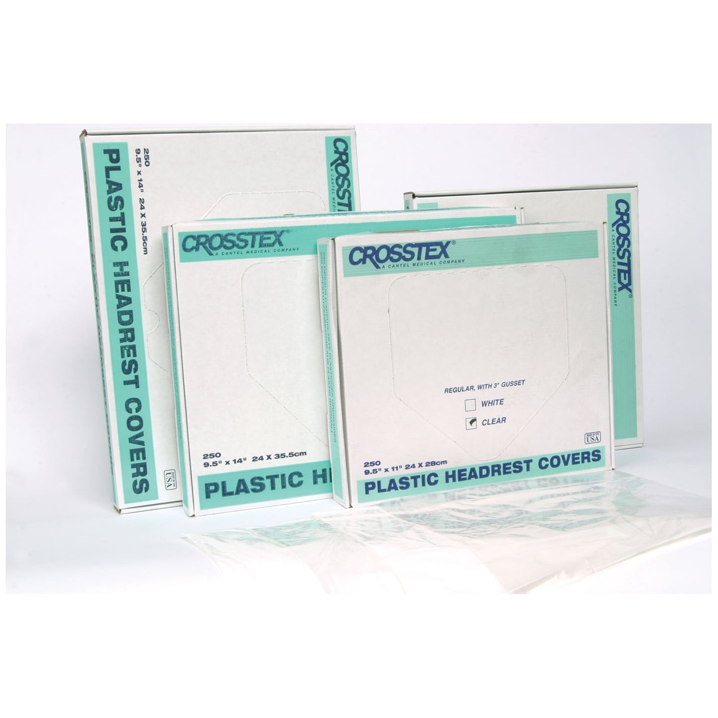 CROSSTEX HEADREST COVER - PLASTIC, 250 per box, 4 boxes per case