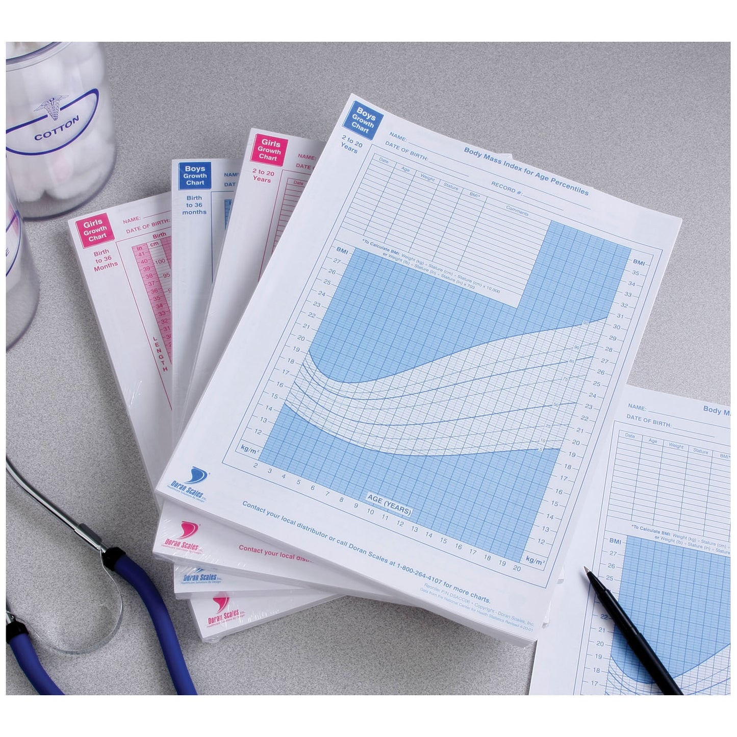 DORAN GROWTH CHARTS, 10 packs per case