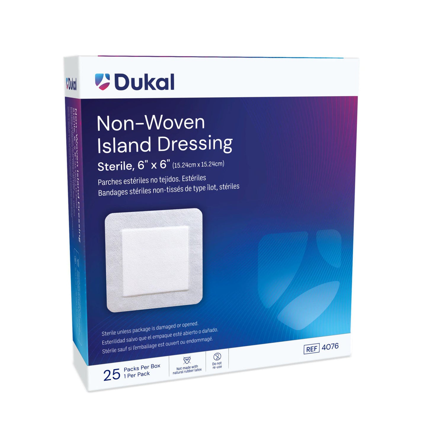 DUKAL NON-WOVEN ISLAND DRESSING, 25 per box, 4 boxes per case