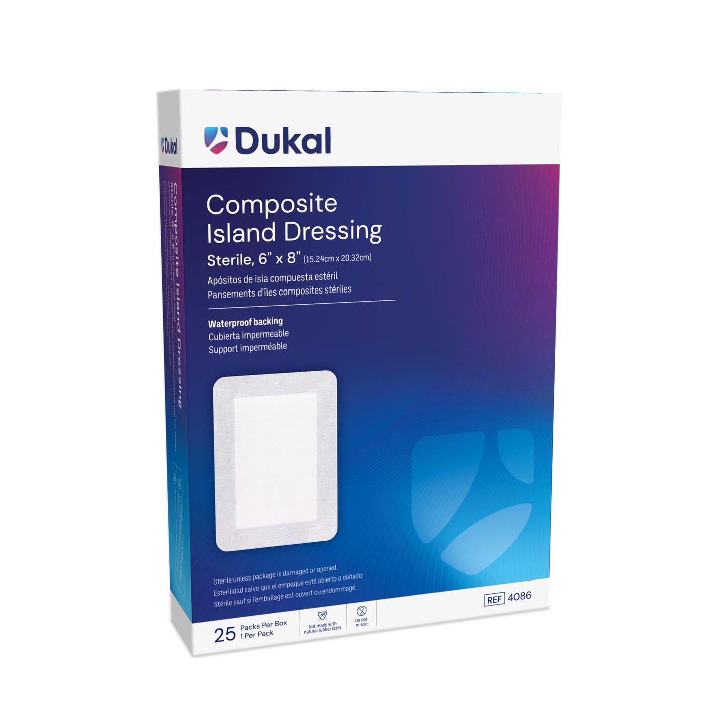 DUKAL COMPOSITE ISLAND DRESSINGS, 25 per box, 4 boxes per case