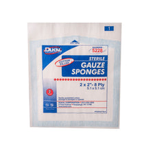 DUKAL WOVEN COTTON GAUZE SPONGES, 2 per pack, 50 packs per box, 24 boxes per case