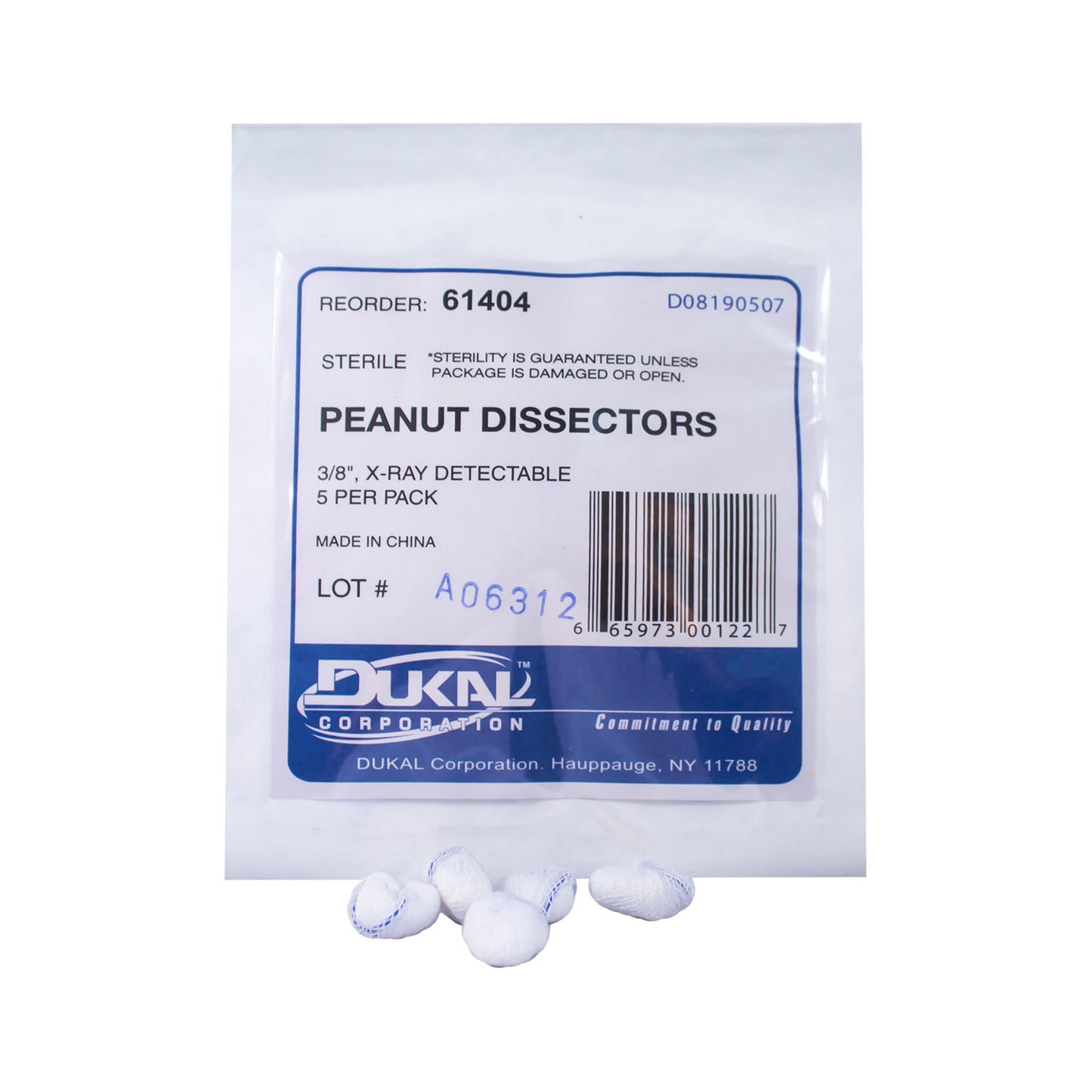 DUKAL PEANUT SPONGES, 5 per pack, 40 packs per case