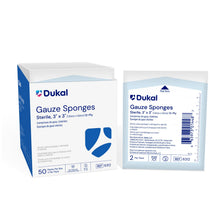 DUKAL WOVEN COTTON GAUZE SPONGES, 2 per pack, 50 packs per box, 24 boxes per case