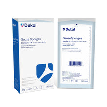 DUKAL WOVEN COTTON GAUZE SPONGES, 2 per pack, 25 packs per box, 20 boxes per case