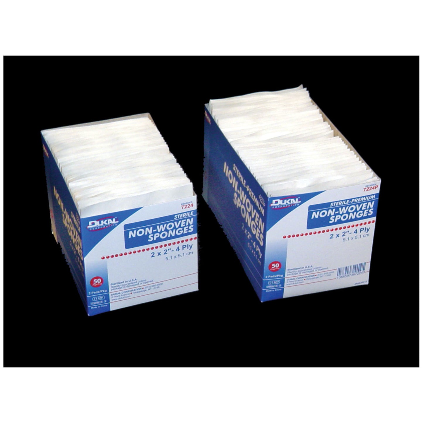 DUKAL CLINISORB NON-WOVEN SPONGES, 2 per pack, 50 packs per box, 30 boxes per case