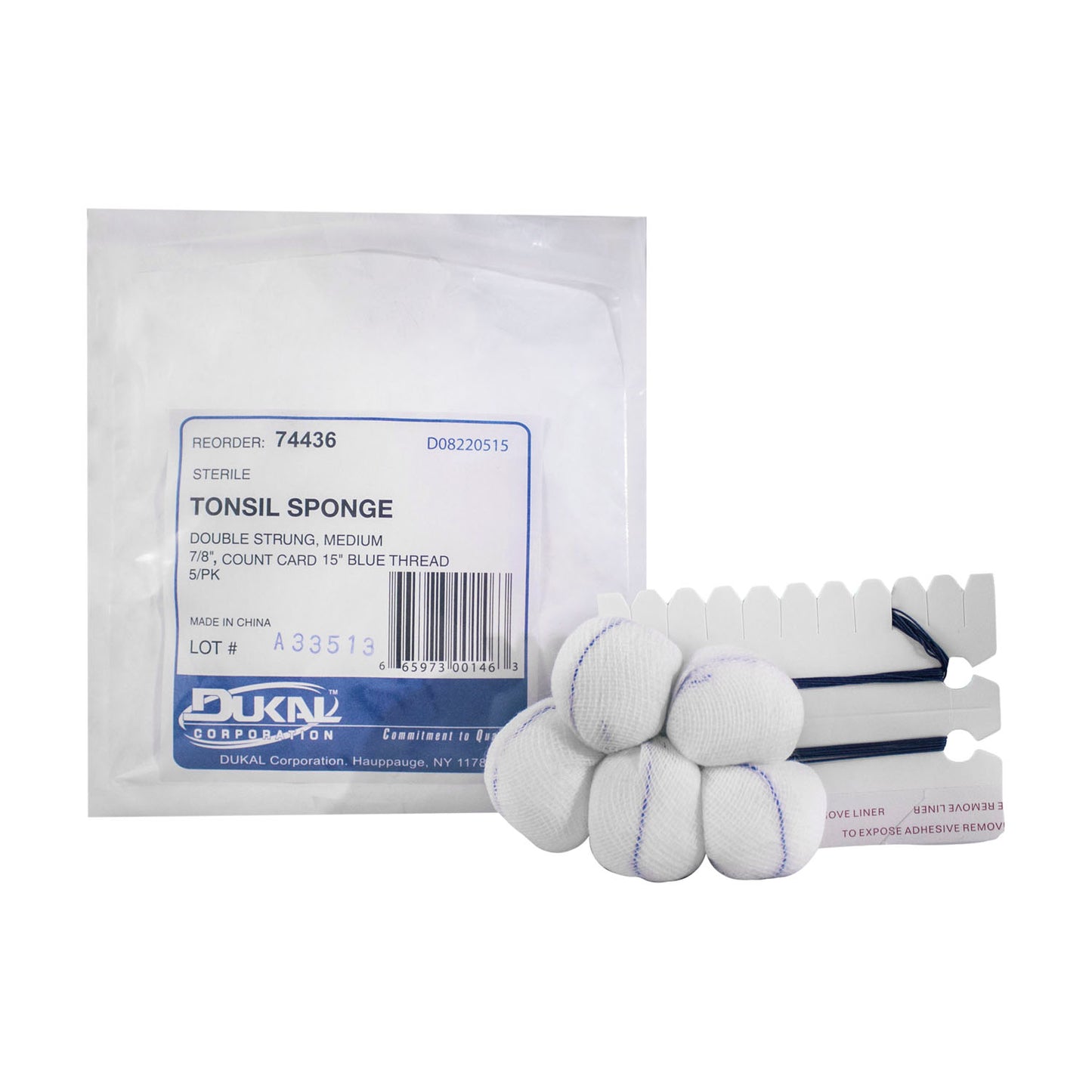 DUKAL TONSIL SPONGES, 5 per pack, 100 packs per case