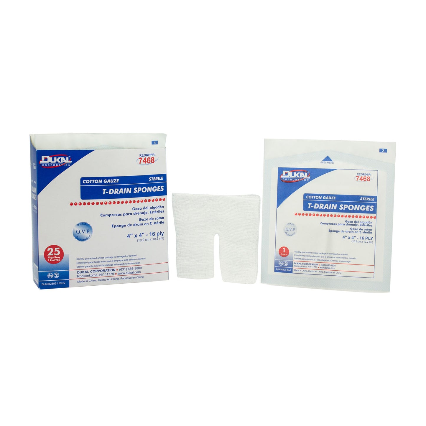DUKAL IV & T-DRAIN SPONGES, 1 per pack