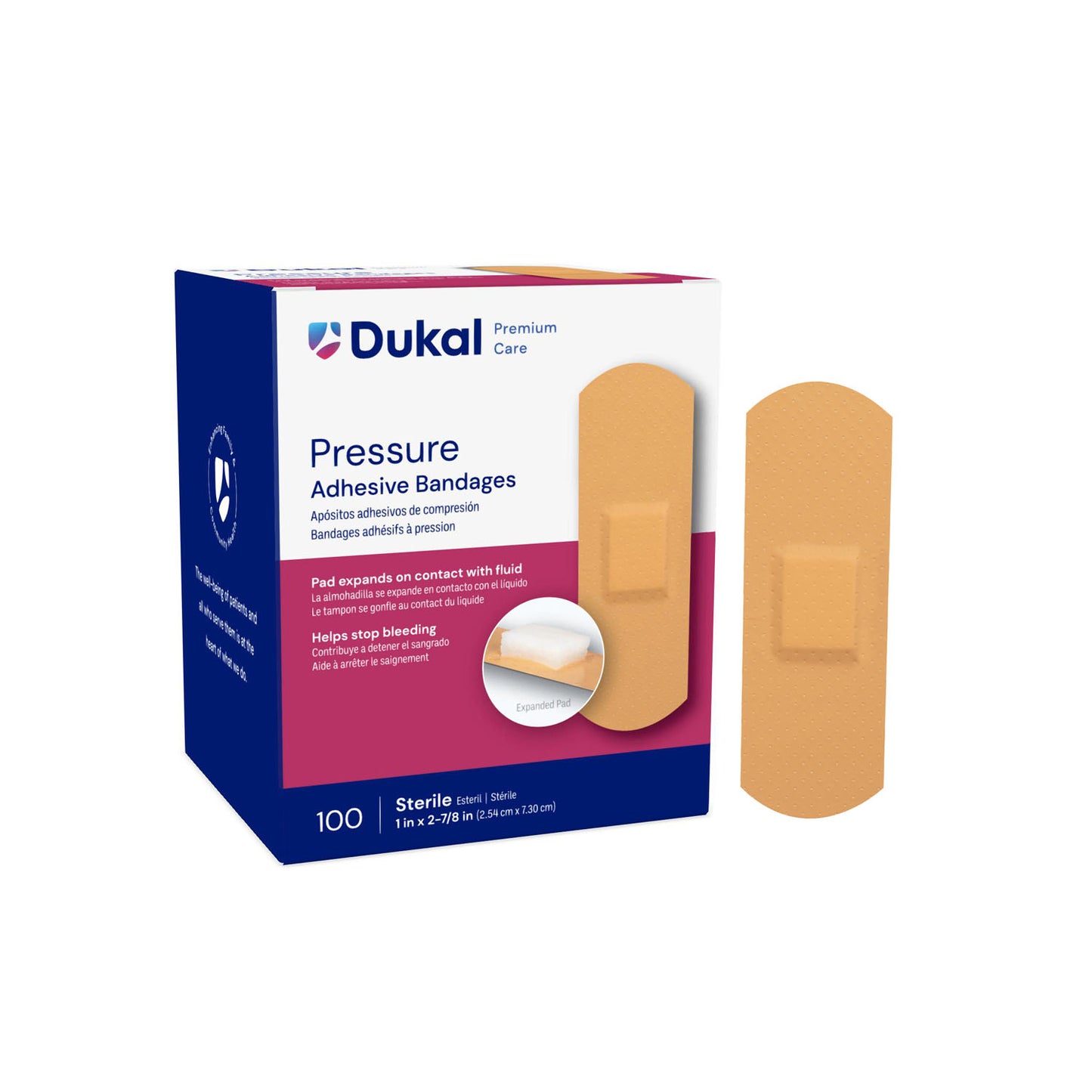 DUKAL PRESSURE ADHESIVE BANDAGES, 100 per box, 24 boxes per case