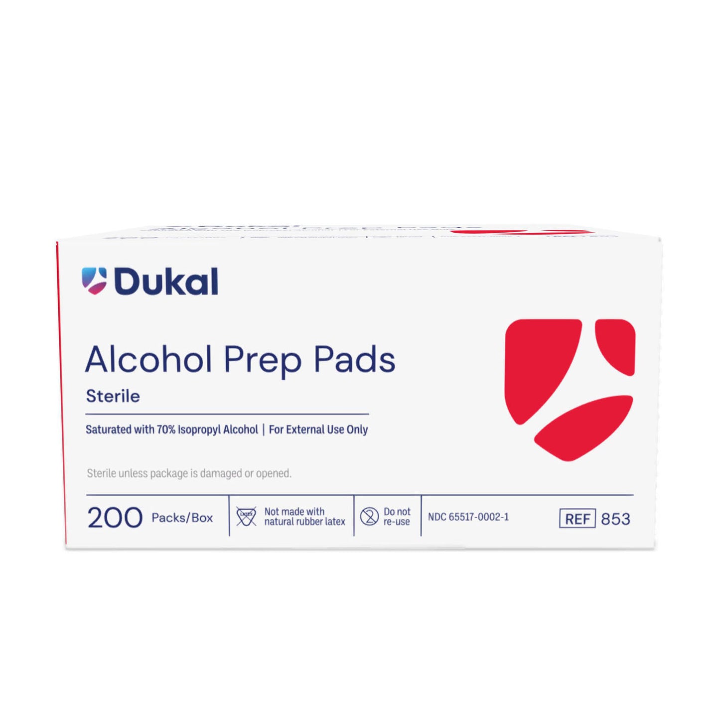 DUKAL ALCOHOL PADS, 200 per box, 20 boxes per case