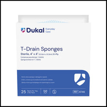 DUKAL IV & T-DRAIN SPONGES, 2 per pack, 25 packs per box, 12 boxes per case