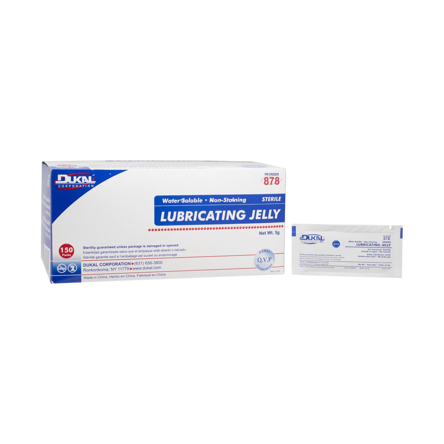 DUKAL LUBRICATING JELLY, 150 per box, 10 boxes per case