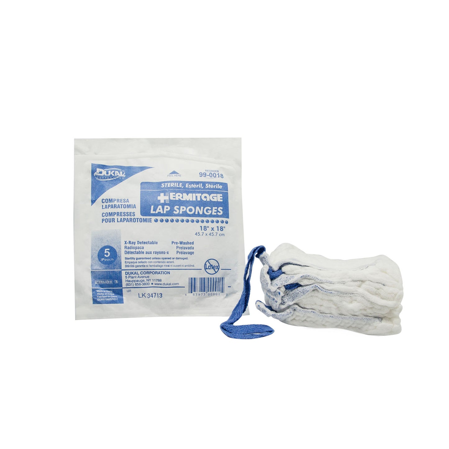 DUKAL LAPAROTOMY SPONGES, 5 per pack, 40 packs per case