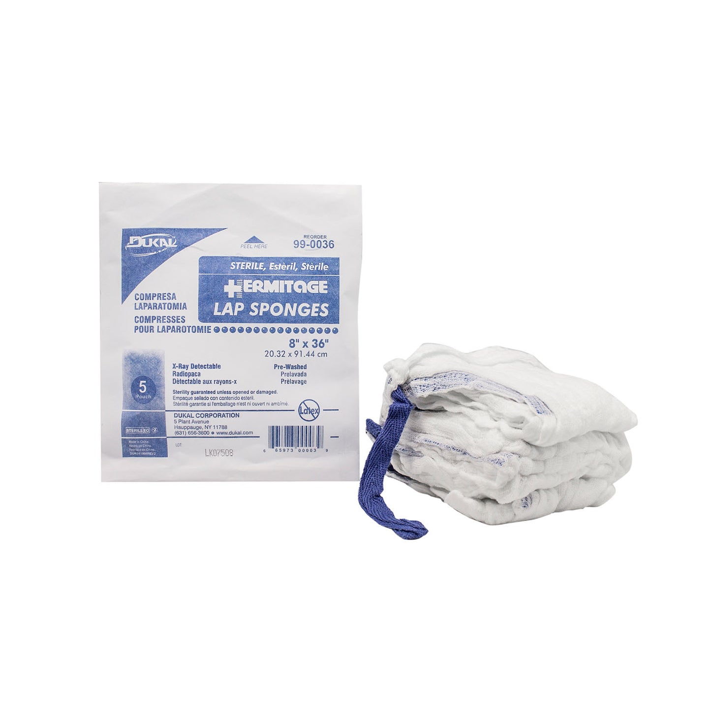 DUKAL LAPAROTOMY SPONGES, 5 per pack, 40 packs per case