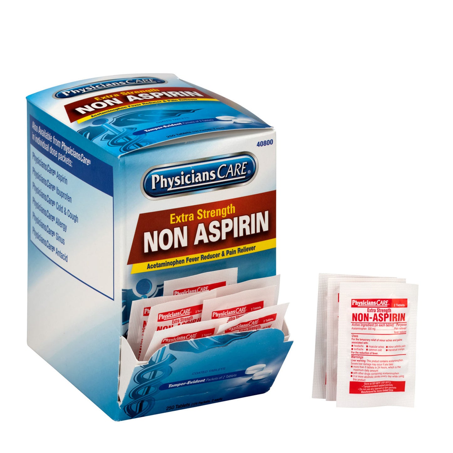 FIRST AID ONLY/ACME UNITED ASPIRIN, 2 per pack, 125 packs per box
