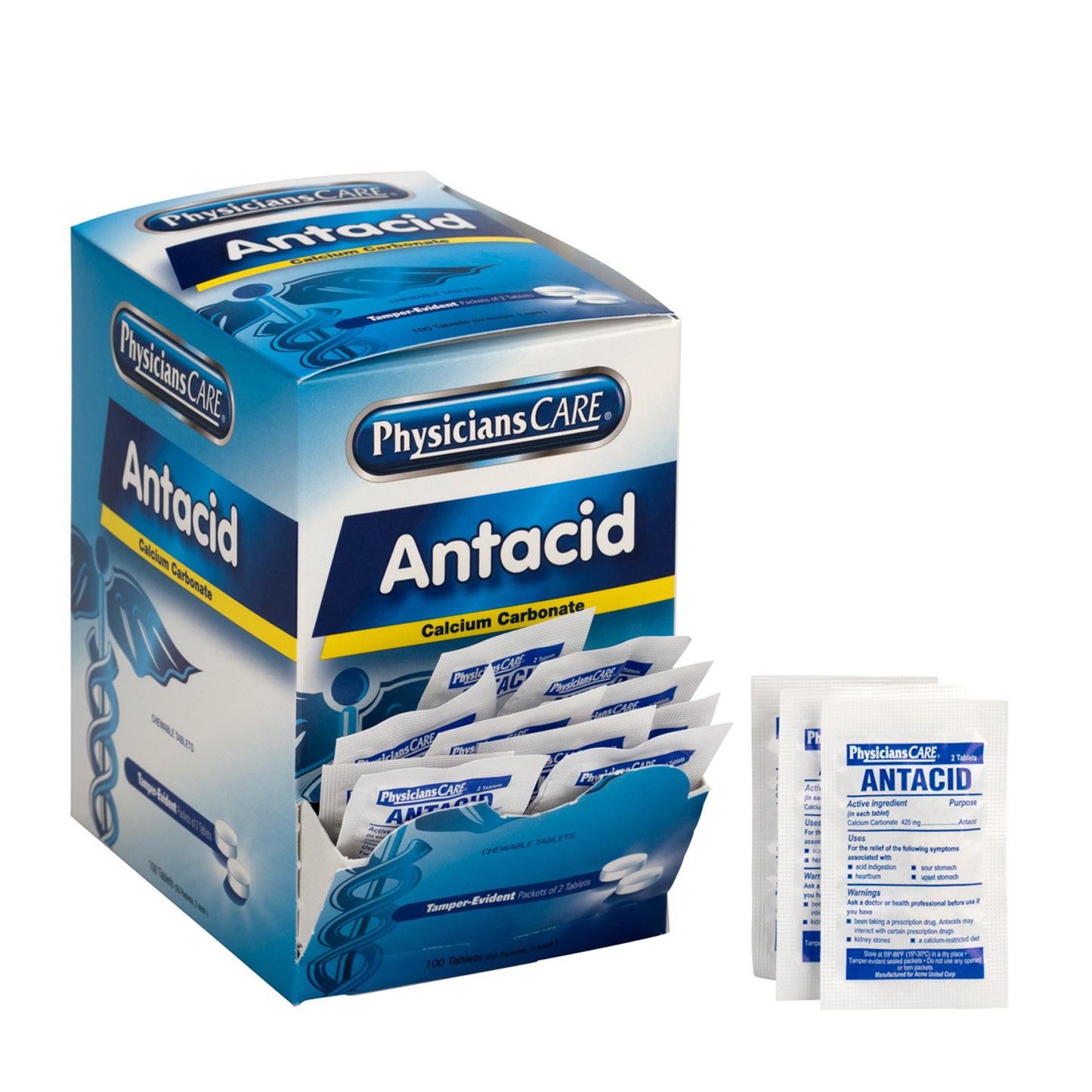FIRST AID ONLY/ACME UNITED ANTACID, 2 per pack, 50 packs per box