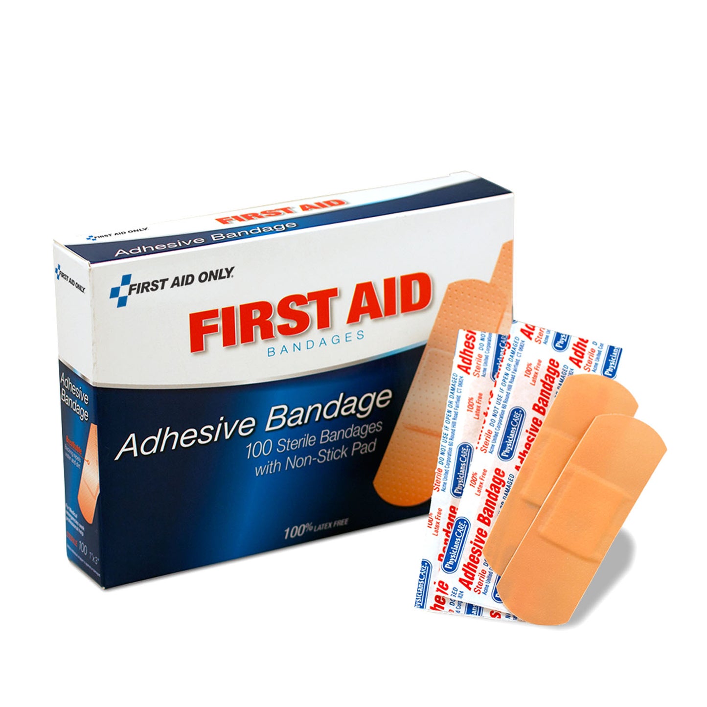 FIRST AID ONLY/ACME UNITED ADHESIVE BANDAGES & STRIPS, 100 per box