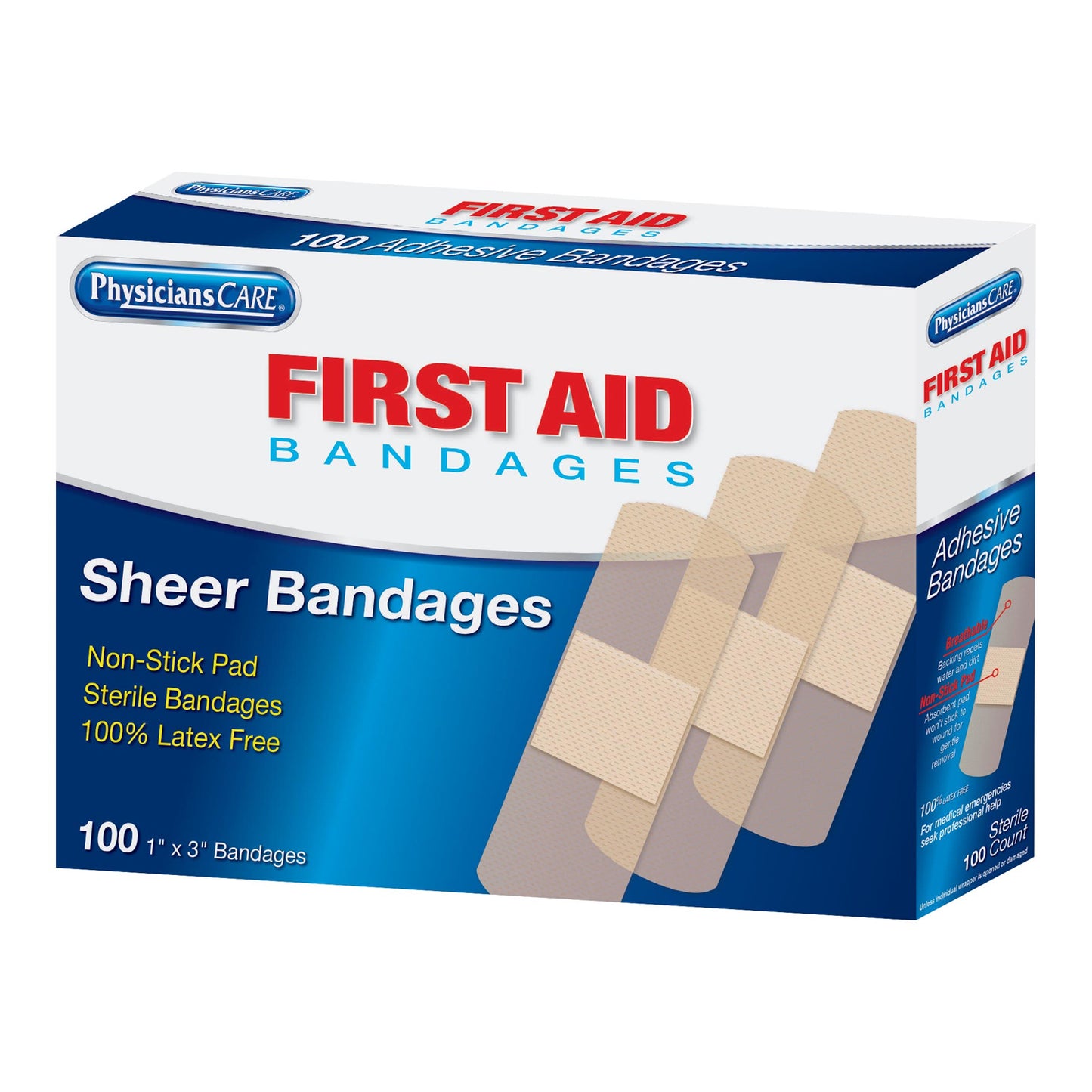 FIRST AID ONLY/ACME UNITED ADHESIVE BANDAGES & STRIPS, 100 per box