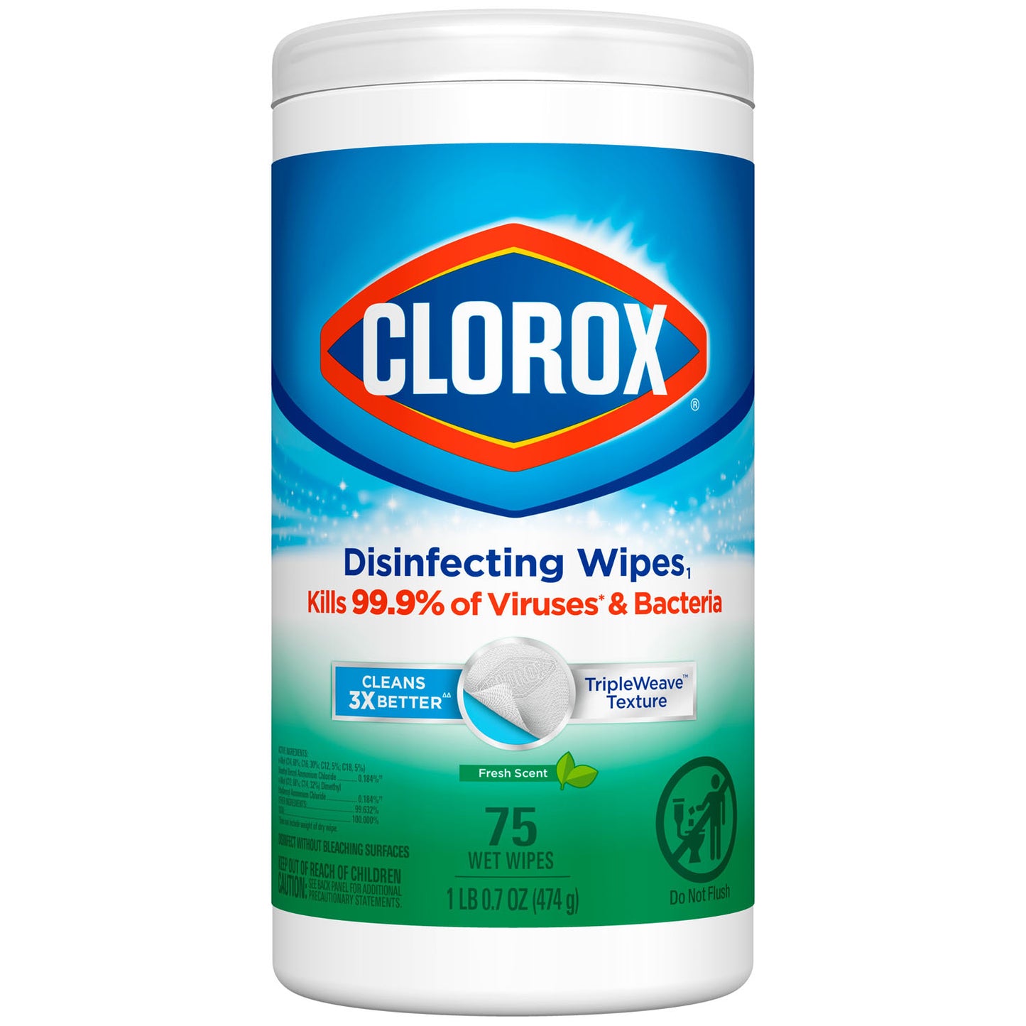 CLOROX COMMERCIAL SOLUTIONS DISINFECTING WIPES, 6 per case