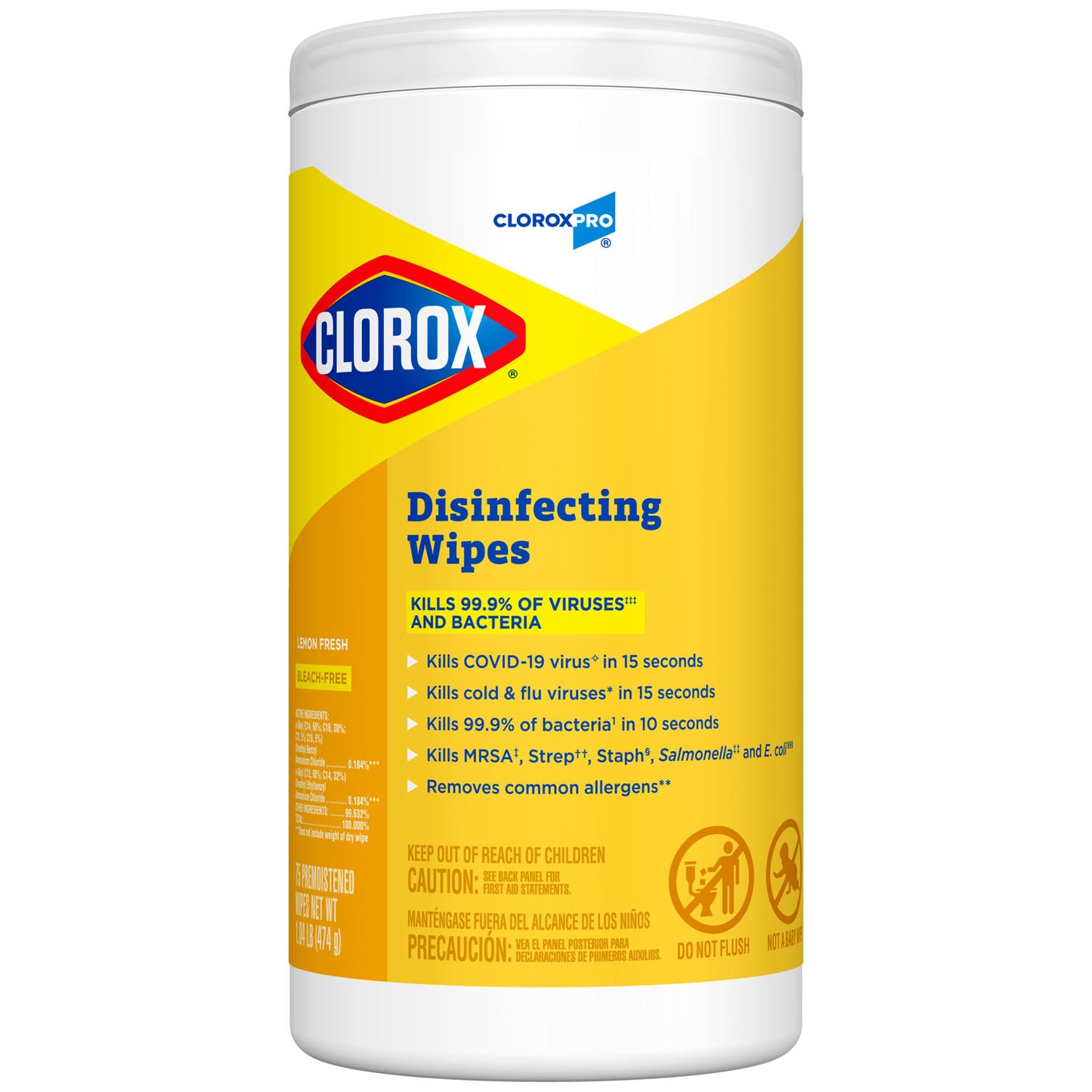 CLOROX COMMERCIAL SOLUTIONS DISINFECTING WIPES, 6 per case
